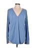 Ann Taylor Blue Long Sleeve Blouse Size L - photo 1