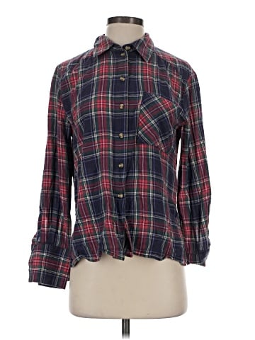 Topshop Long Sleeve Button-Down Shirt (view 1)