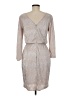 Calvin Klein 100% Polyester Metallic Silver Cocktail Dress Size 6 - photo 2