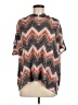 No Comment Chevron-herringbone Gray Short Sleeve Blouse Size M - photo 1