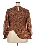 Unbranded 100% Polyester Brown Orange Long Sleeve Blouse Size 3X - photo 2