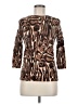 Talbots 100% Merino Wool Animal Print Brown Wool Pullover Sweater Size M (petite) - photo 1