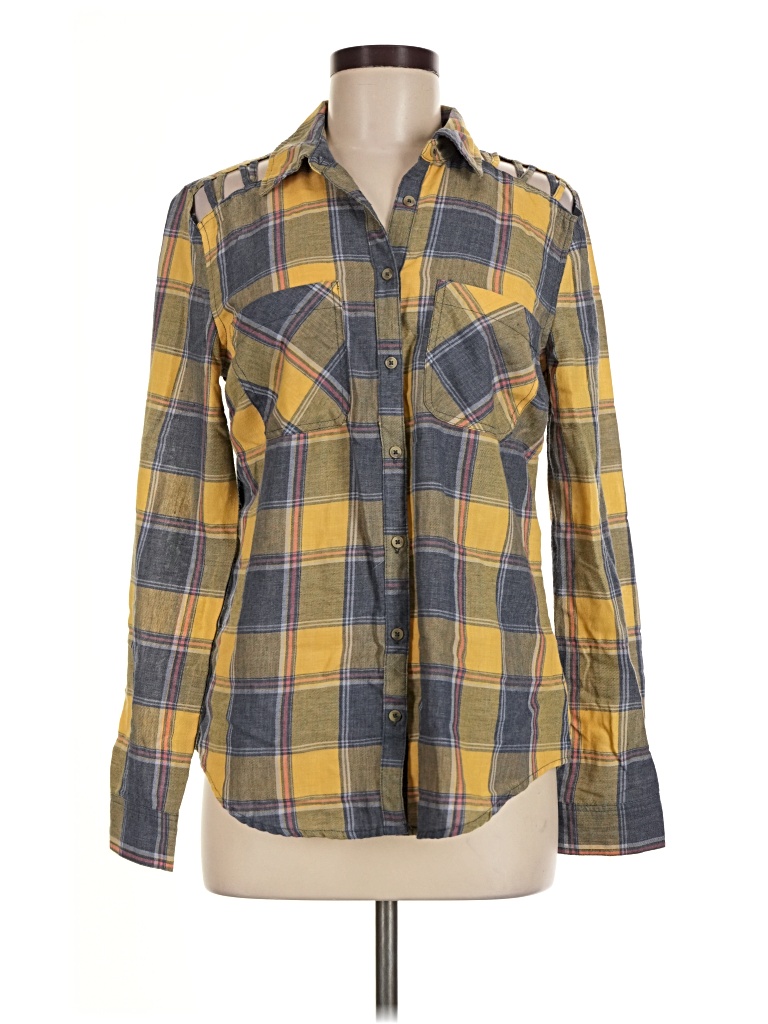 Pre-owned Maurices Long Sleeve Blouse In Yellow