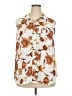 Liz Claiborne 100% Polyester Floral White Sleeveless Blouse Size XXL - photo 1