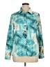 Shein Print Teal Long Sleeve Blouse Size XL - photo 1