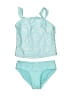 Cat & Jack Teal Two Piece Swimsuit Size 4 - 5 - photo 1