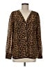 MICHAEL Michael Kors Animal Print Brown Long Sleeve Blouse Size M - photo 1