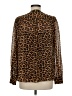 MICHAEL Michael Kors Animal Print Brown Long Sleeve Blouse Size M - photo 2