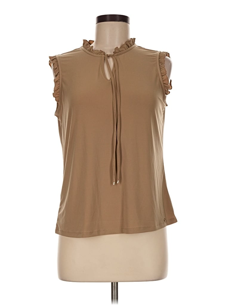 Pre-owned Tommy Hilfiger Sleeveless Blouse In Tan