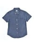 Crewcuts Solid Blue Short Sleeve Button-Down Shirt Size 8 - photo 1