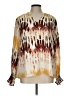 Magaschoni 100% Polyester Tie-dye Brown Long Sleeve Blouse Size L - photo 1