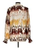 Magaschoni 100% Polyester Tie-dye Brown Long Sleeve Blouse Size L - photo 2