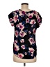 Lily White Black Short Sleeve Blouse Size M - photo 2
