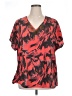 CALVIN KLEIN JEANS Red Short Sleeve Blouse Size 0X - photo 1