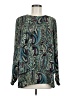 J.Jill 100% Polyester Paisley Teal Long Sleeve Blouse Size M - photo 1
