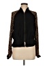 Three Dots 100% Viscose Animal Print Black Track Jacket Size M - photo 1