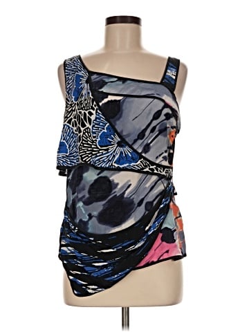BCBGMAXAZRIA Sleeveless Silk Top (view 1)