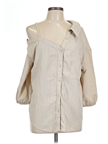Shein 3/4 Sleeve Button-Down Shirt (view 1)