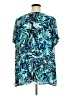 Roaman's 100% Rayon Tropical Blue Short Sleeve Blouse Size 22W - photo 2