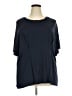 BLOOMCHIC Solid Blue Short Sleeve Top Size 22 - photo 1