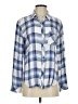 Rails 100% Rayon Plaid Blue Long Sleeve Button-Down Shirt Size S - photo 1
