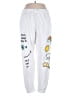 Smiley Graphic White Sweatpants Size XL - photo 1