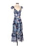 Hutch 100% Polyester Paisley Blue Cocktail Dress Size 2 - photo 1