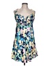 Nicholas 100% Viscose Floral Blue Cocktail Dress Size 10 - photo 1