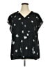Evans 100% Viscose Black Short Sleeve Blouse Size 22 - photo 1