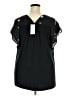 Evans 100% Viscose Black Short Sleeve Blouse Size 22 - photo 2