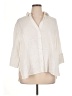 Zara Ivory 3/4 Sleeve Button-Down Shirt Size XL - photo 1
