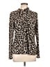 Worthington Animal Print Brown Long Sleeve Blouse Size L - photo 1