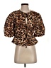 Cider 100% Polyester Brown Short Sleeve Blouse Size S - photo 1