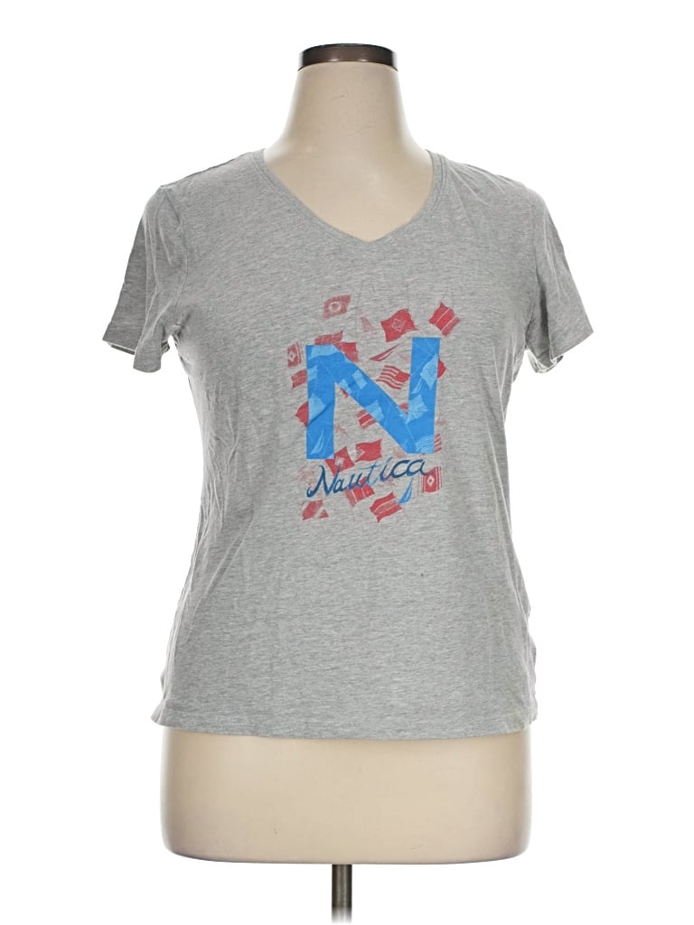 Pre-owned Nautica Short Sleeve T-shirt In Gray