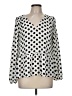 Ann Taylor LOFT 100% Polyester Polka Dots Ivory Long Sleeve Blouse Size M - photo 1