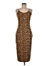 Kate Kasin Animal Print Brown Cocktail Dress Size M - photo 1