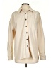 Unbranded 100% Polyester Solid Ivory Long Sleeve Blouse Size S - photo 1