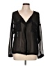 Topshop Black Long Sleeve Blouse Size 10 - photo 1