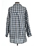 Max Studio 100% Cotton Checkered-gingham Blue 3/4 Sleeve Button-Down Shirt Size L (estimated) - photo 2