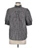 Ann Taylor LOFT Checkered-gingham Black Short Sleeve Blouse Size M - photo 1