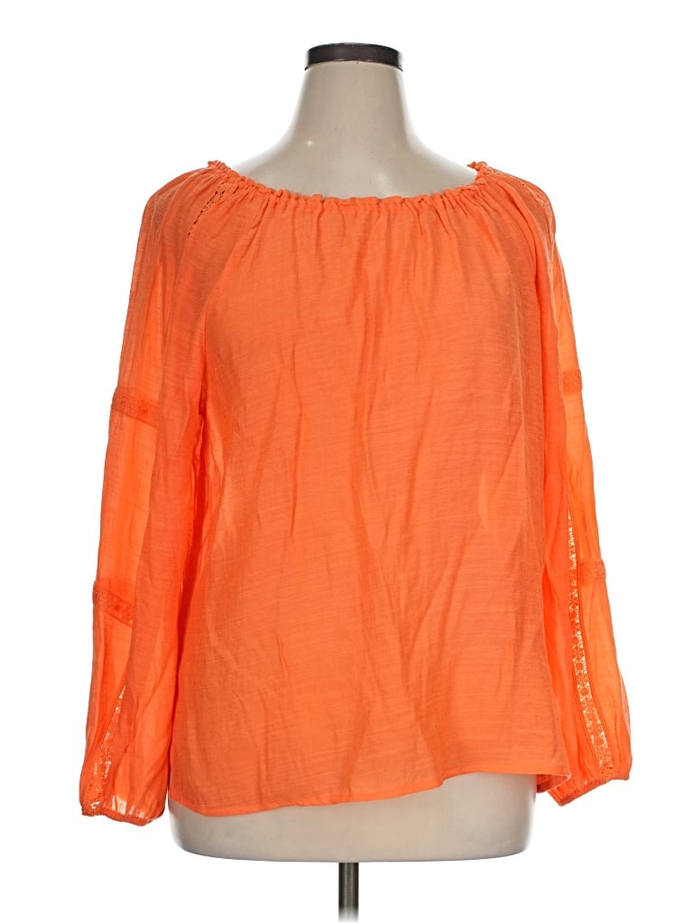 Counterparts 3/4 Sleeve Blouse In Orange