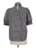 Ann Taylor LOFT Checkered-gingham Black Short Sleeve Blouse Size M - photo 2
