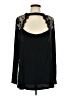 Rose Gal Black Long Sleeve Blouse Size L - photo 1