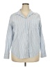 Gap 100% Cotton Stripes Blue Long Sleeve Button-Down Shirt Size XXL - photo 1