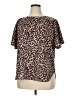Anne Klein Animal Print Pink Short Sleeve Blouse Size XL - photo 1
