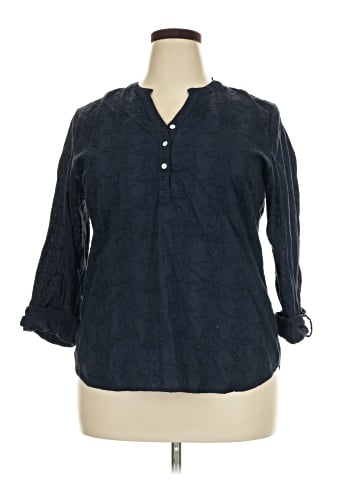 Basic Editions 3/4 Sleeve Blouse (view 1)