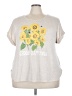 Truself Floral Gray Short Sleeve T-Shirt Size 3X - photo 1