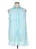 Chico's 100% Linen Blue Sleeveless Button-Down Shirt Size XL Petite (3) - photo 1