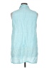 Chico's 100% Linen Blue Sleeveless Button-Down Shirt Size XL Petite (3) - photo 2