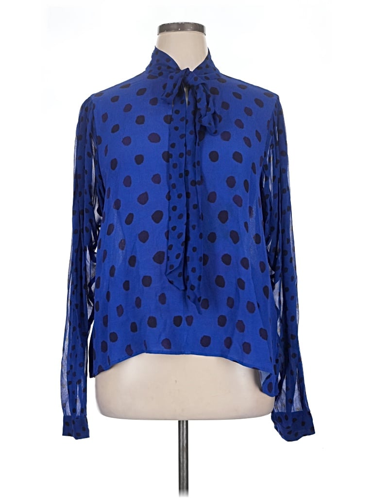 Pre-owned Blank London Long Sleeve Blouse In Blue